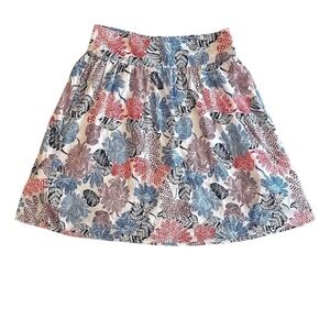 Ambition Women's Floral A-Line Skirt Size 12P Multicolor Knee Length